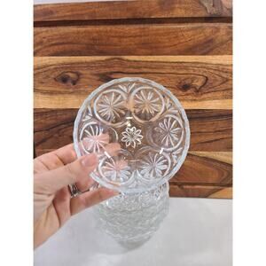 Set of 6 Vintage Anchor Hocking Star Medallion Bowls, 4.5" Glass Dessert Dishes,